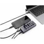 64248 - USB 5 Gbps Hub mit 2 x USB Typ-A und 2 x USB Type-C Buchse und 1 x Schnel