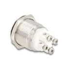 20977 - Drucktaster zum Einbau 19 mm 4 x Schraubklemme LED weiß