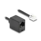 88720 - Telefonkabel Spiralkabel RJ11 Stecker zu RJ45 Buchse schwarz 1 m