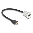 88180 - HDMI Einbaubuchse 8K 60 Hz mit Kabelpeitsche Stecker 30 cm Aluminium