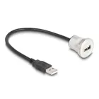 88181 - USB 2.0 type A panel jack with cable whip plug 30 cm aluminium