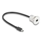 88186 - USB 2.0 Mini-B Einbaubuchse mit Kabelpeitsche Stecker 30 cm Aluminium