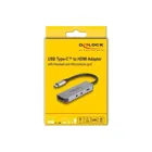 61064 - USB Type-C Adapter zu HDMI 4K 60 Hz und Headset und Mikrofonschluss USB