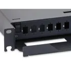 RAC-FO-X74-A1 - Ausziehbares Opto-Patch-Panel 1HE für 24 CS Stecker, RAL 9005, grau