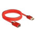 81082 - DisplayPort Verlängerungskabel 8K 60 Hz 2 m rot Metall ohne Einrastfunkti