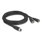 60651 - M12 Kabel A-kodiert 8 Pin Buchse zu 2 x USB 2.0 Typ-A Buchse 3 m schwarz