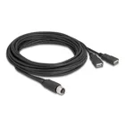 60652 - M12 Kabel A-kodiert 8 Pin Buchse zu 2 x USB 2.0 Typ-A Buchse 5 m schwarz